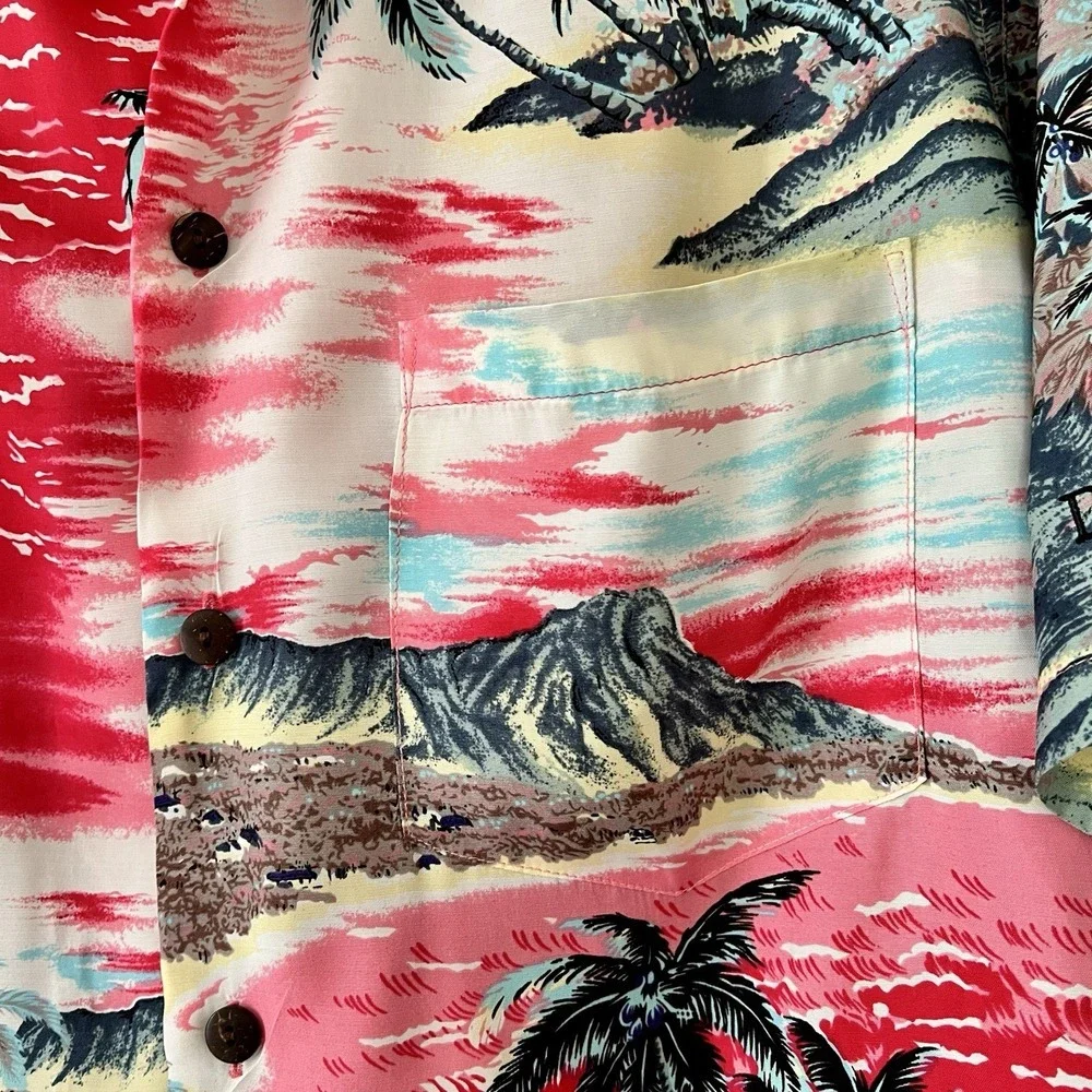 Go Barefoot Vintage Hawaiian Shirt Men's Short Sleeve Size XL.  Made In USA - Picture 4 of 8